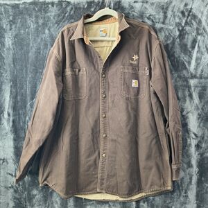 Carhartt FR (Flame Resistant) Brown Canvas Shirt Jacket Mens 2XL